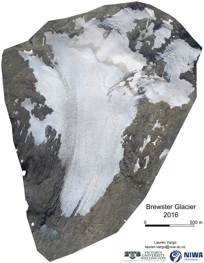 Since 2016 enough ice has melted from the South Island’s Brewster Glacier to meet the drinking water needs of all New Zealanders for three years.