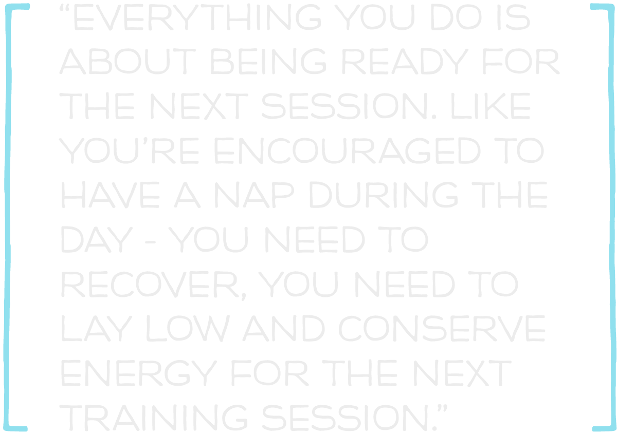 Everything you do is about being ready for the next session