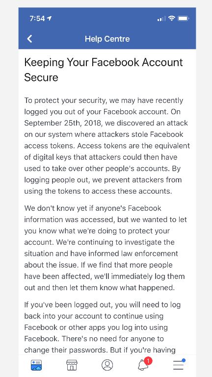 facebook has reported a major security breach - report facebook bug r! evealed some instagram users passwords as