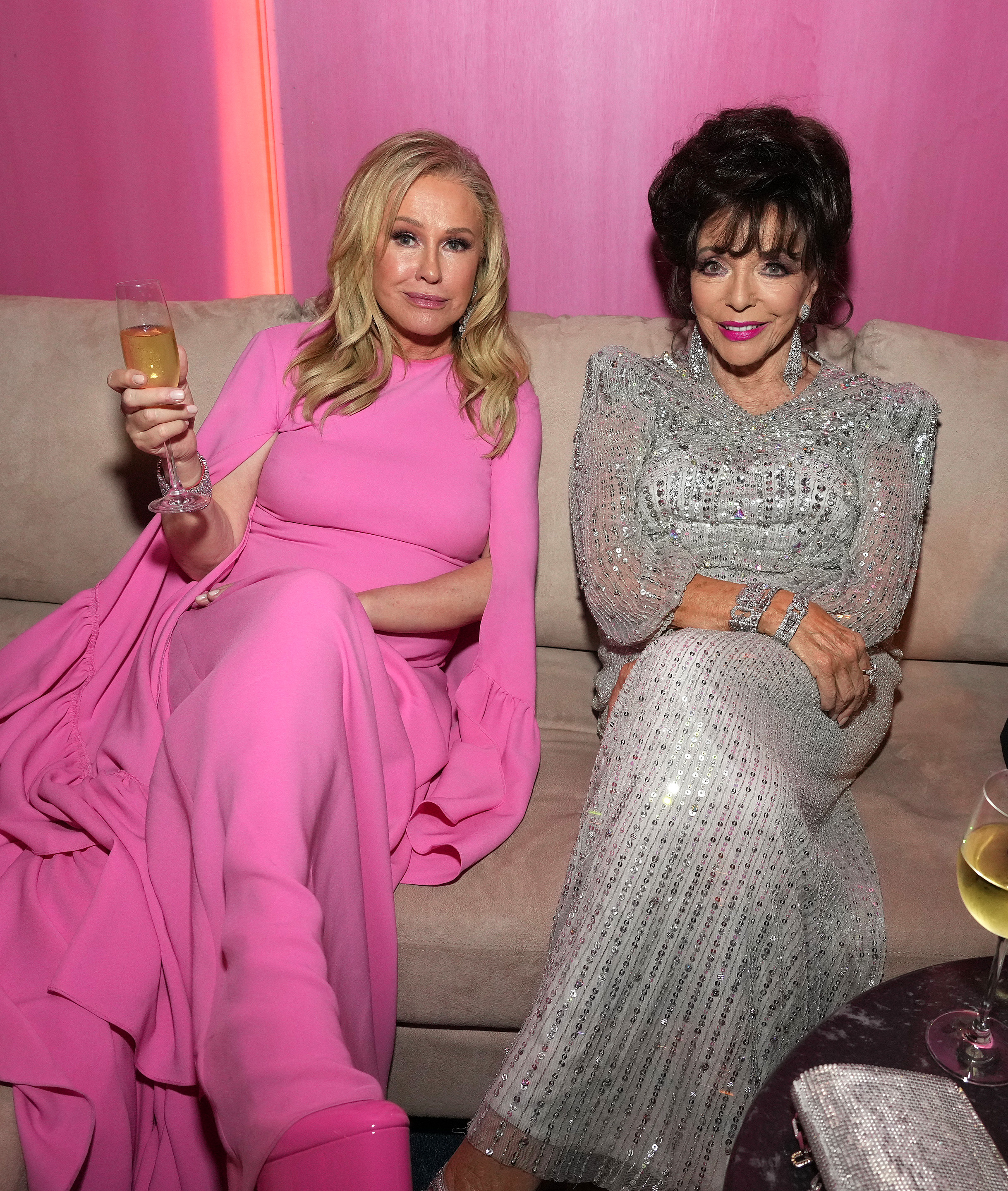 Kathy Hilton and Joan Collins at the Vanity Fair Oscars after party