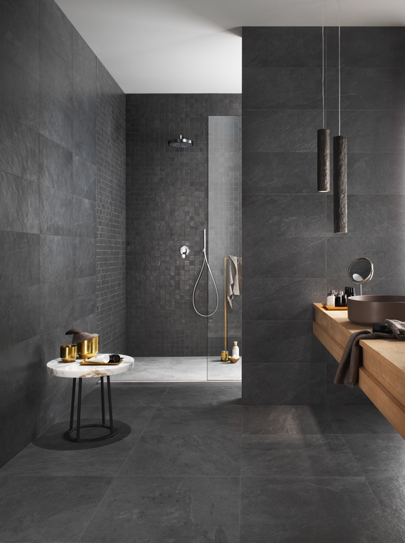 Use A Dark Tile To Give A Warm Moody Feel To A Space