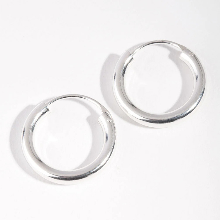 Silver Classic Medium Hoop Earrings - Lovisa