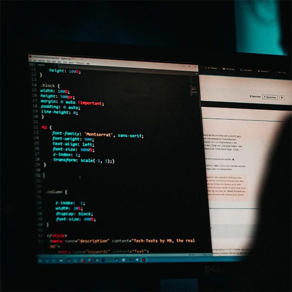 computer code on screen