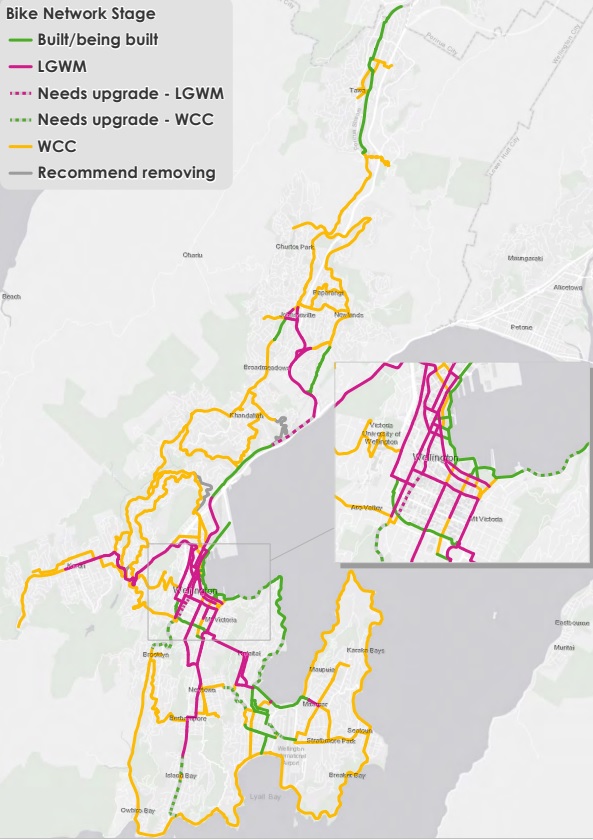 The updated WCC bike network plan map. 