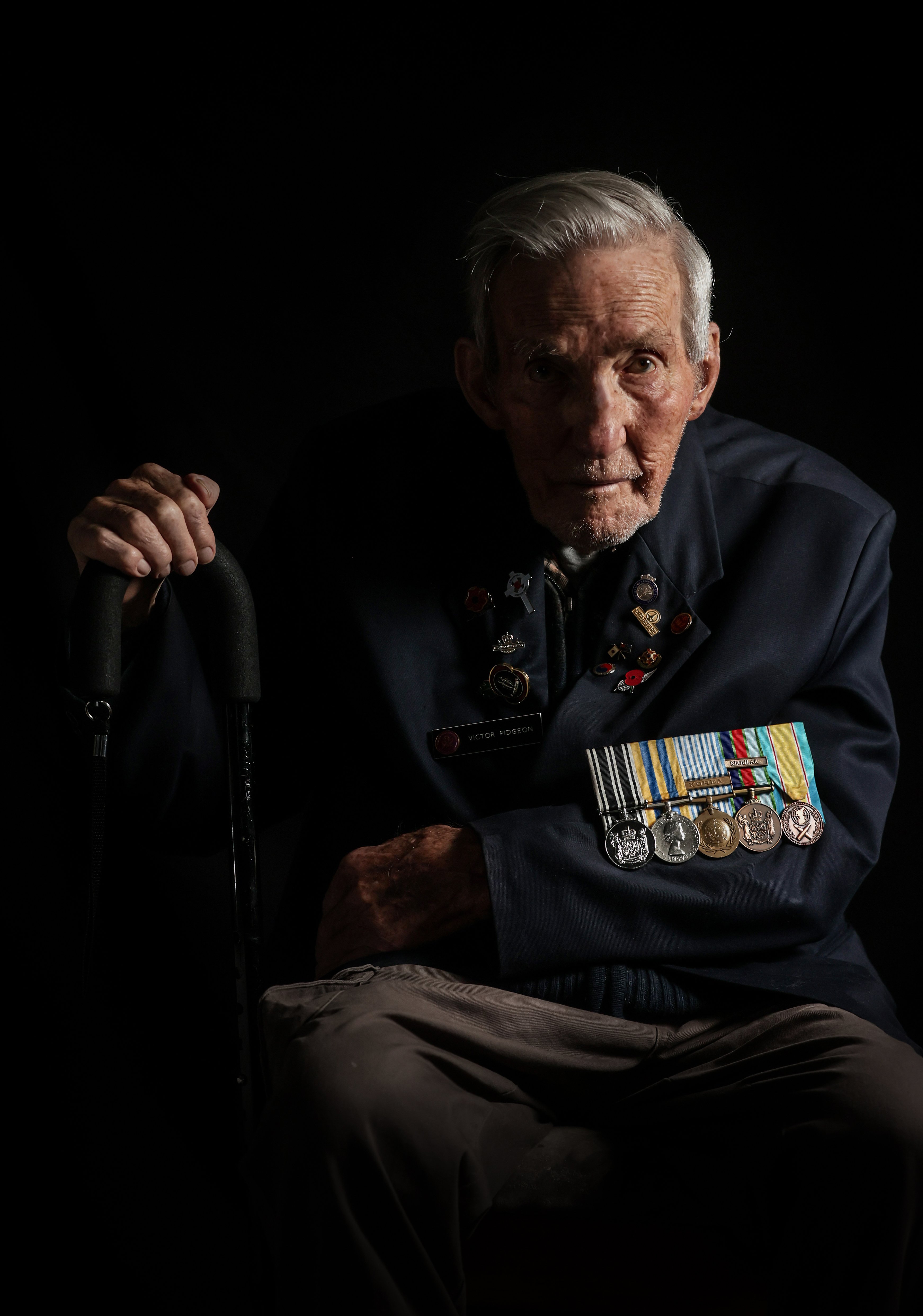 Victor Pidgeon, 96, is a Korean War veteran from Christchurch who served as a driver in the New Zealand Army.